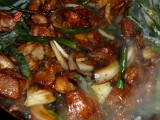 Bravčové so zeleninou a čínskou polievkou / Minutkové vepřové maso se zeleninou a čínskou polévkou