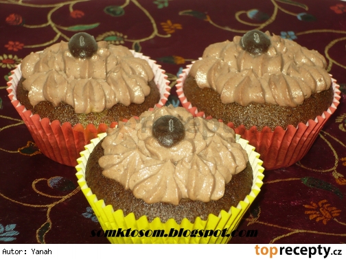 Kakaové košíčky - cupcakes s kávovým krémom
